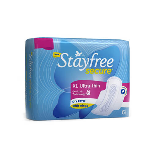 Stayfree Secure xl Ultra Thin Dry Cover Wings 6 units